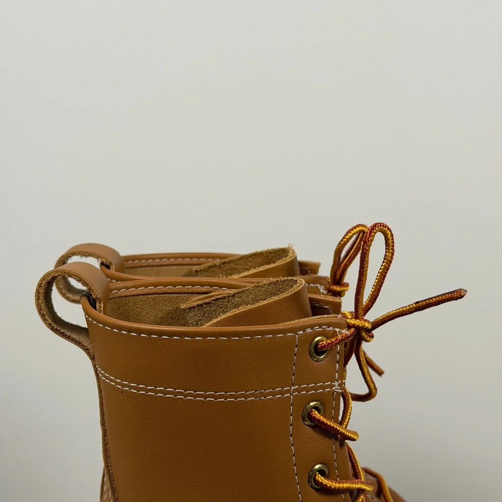 L.L. Bean Kids Size 4M Bean Boots 8-inch Duck Boots Tan Brown Made in USA 229685